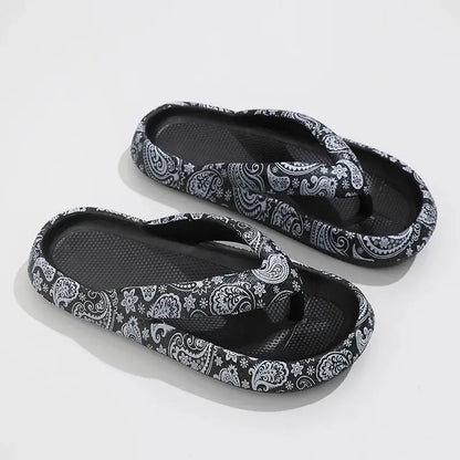 Summer Women Comfort Flip-Flop Leopard Soft Thick-Soled Jungle Line