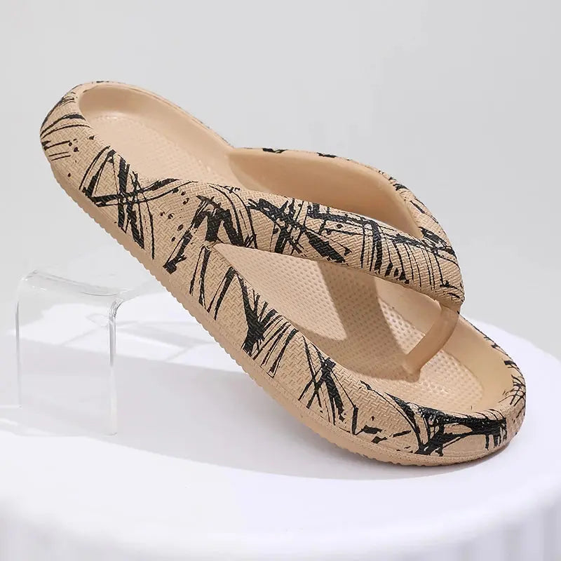 Summer Women Comfort Flip-Flop Leopard Soft Thick-Soled Jungle Line