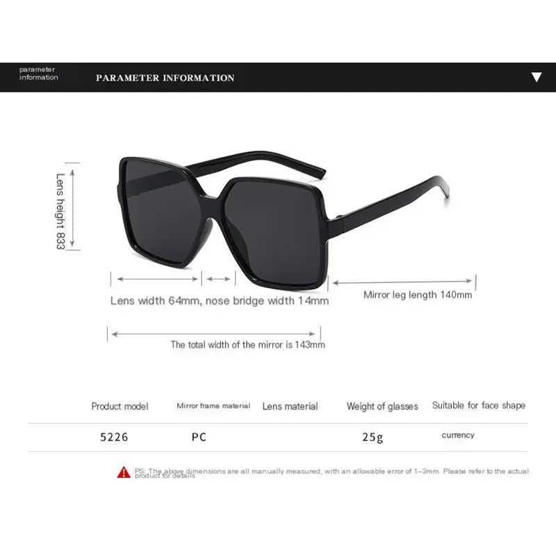 Higody Fashion Women Oversized Sunglasses Gradient - Jungle Line