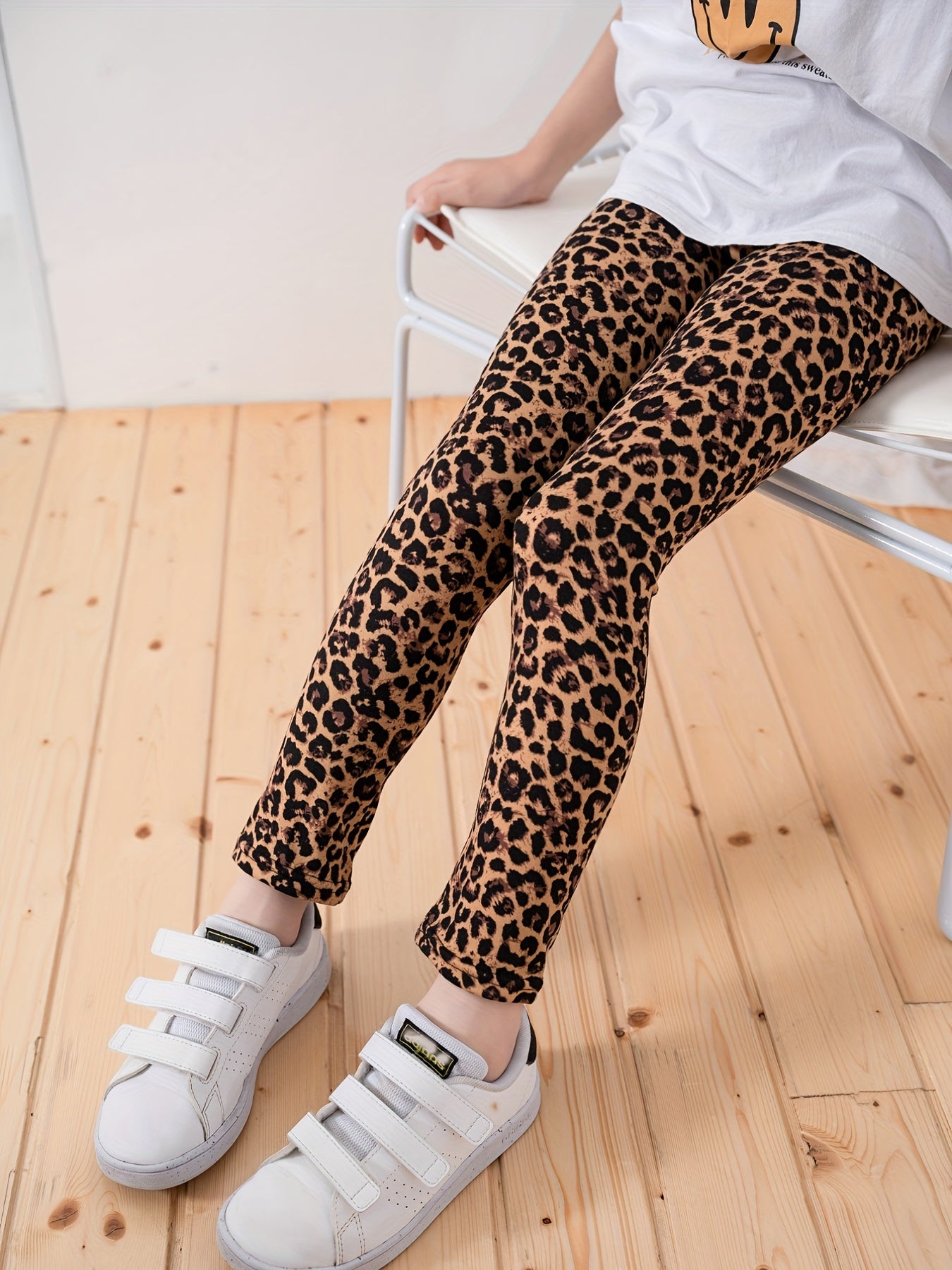 Girls Leggings With Leopard Print Slim Soft And Versatile For All Seasons - Jungle Line