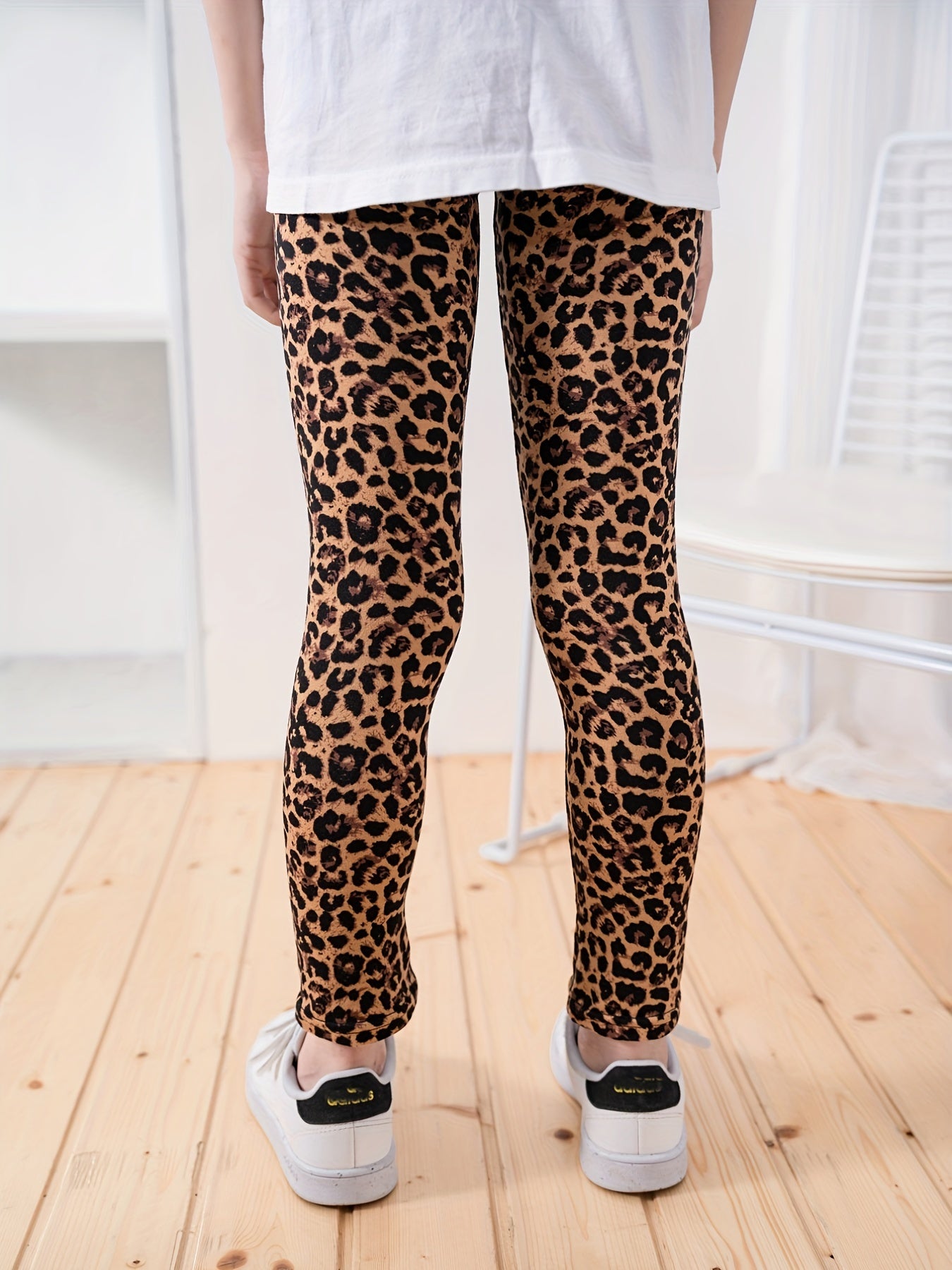 Girls Leggings With Leopard Print Slim Soft And Versatile For All Seasons - Jungle Line