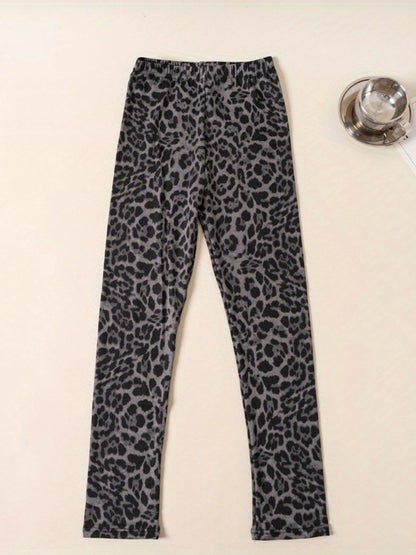 Girls Leggings With Leopard Print Slim Soft And Versatile For All Seasons - Jungle Line