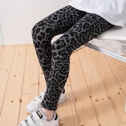 Girls Leggings With Leopard Print Slim Soft And Versatile For All Seasons - Jungle Line