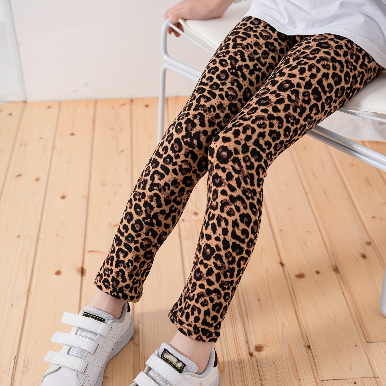 Girls Leggings With Leopard Print Slim Soft And Versatile For All Seasons - Jungle Line