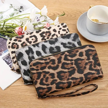 Leopard print vintage long wrist wallet fashion and versatile - Jungle Line