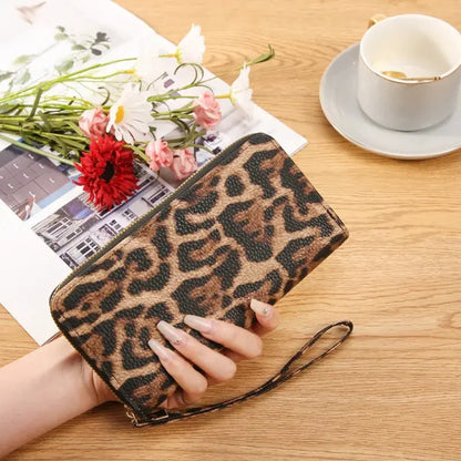 Leopard print vintage long wrist wallet fashion and versatile - Jungle Line