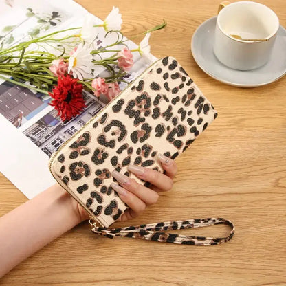 Leopard print vintage long wrist wallet fashion and versatile - Jungle Line