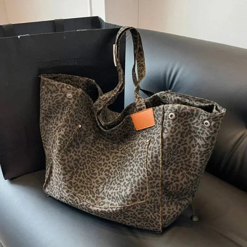 Oversized Leopard Prints Shoulder Bags for Women ags - Jungle Line