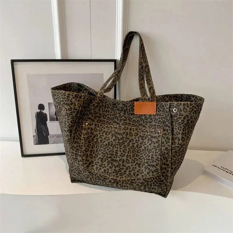 Oversized Leopard Prints Shoulder Bags for Women ags - Jungle Line