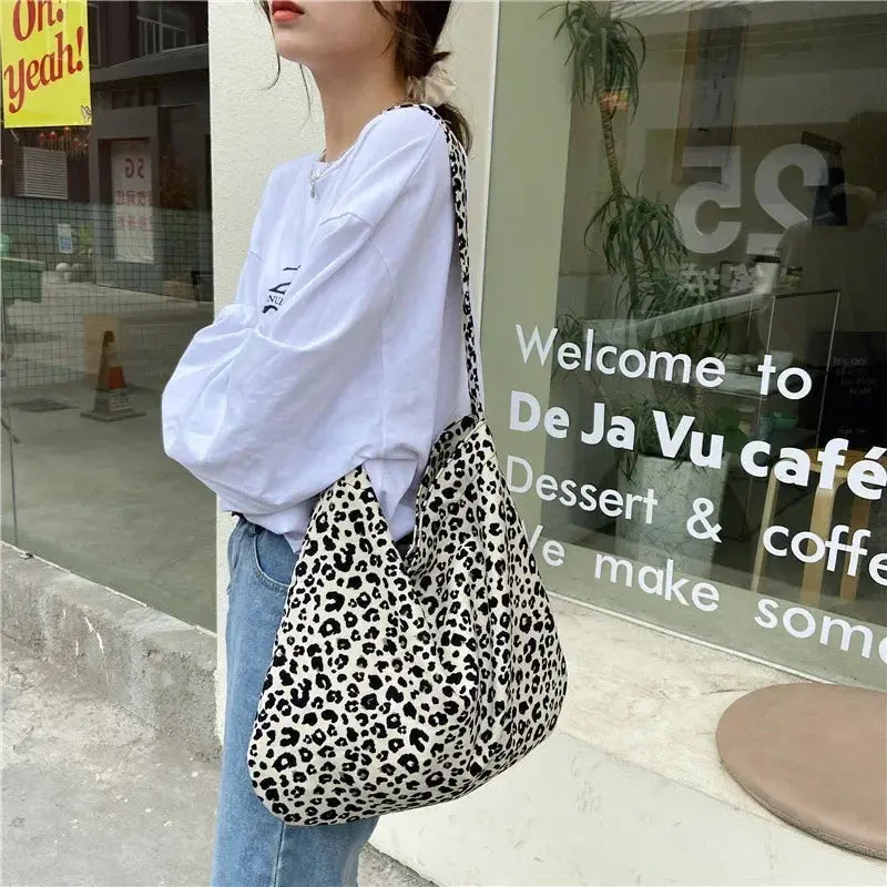 Oversized Leopard Prints Shoulder Bags for Women ags - Jungle Line