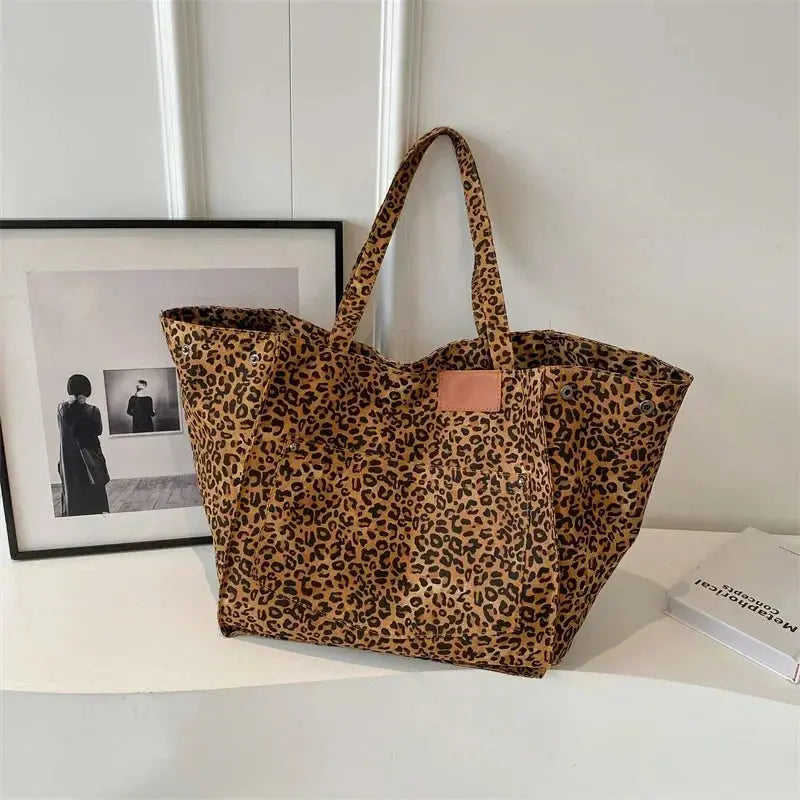 Oversized Leopard Prints Shoulder Bags for Women ags - Jungle Line