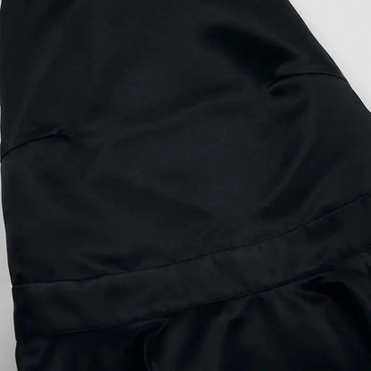 Robe courte noire sans dos, style français, femme, sans manches, avec poches, élégante pour soirée, marque Jungle Line.