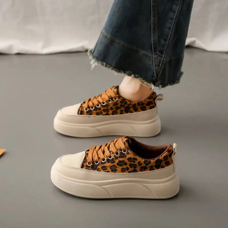 Luxury Leopard Women Skateboard Shoes Platform - Jungle Line