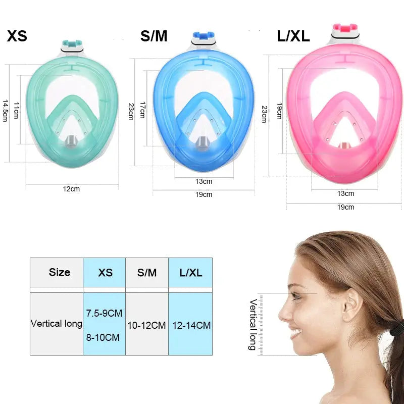 Underwater Scuba Anti Fog Full Face Diving Mask Snorkeling Jungle Line