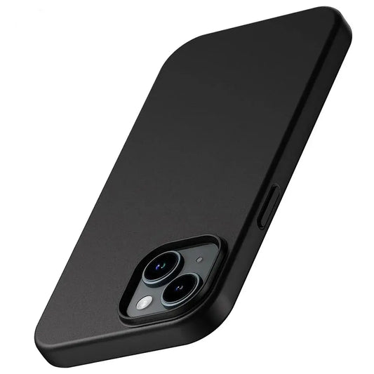 Luxury Matte Silicone Soft Case For iPhone 16 15 14 Plus 13 12 Mini 11 Pro XS Max X XR SE 7 8 Plus Ultra Thin Solid Black Cover - Jungle Line