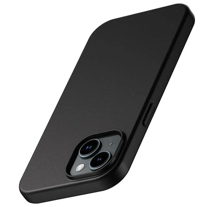 Luxury Matte Silicone Soft Case For iPhone 16 15 14 Plus 13 12 Mini 11 Pro XS Max X XR SE 7 8 Plus Ultra Thin Solid Black Cover - Jungle Line