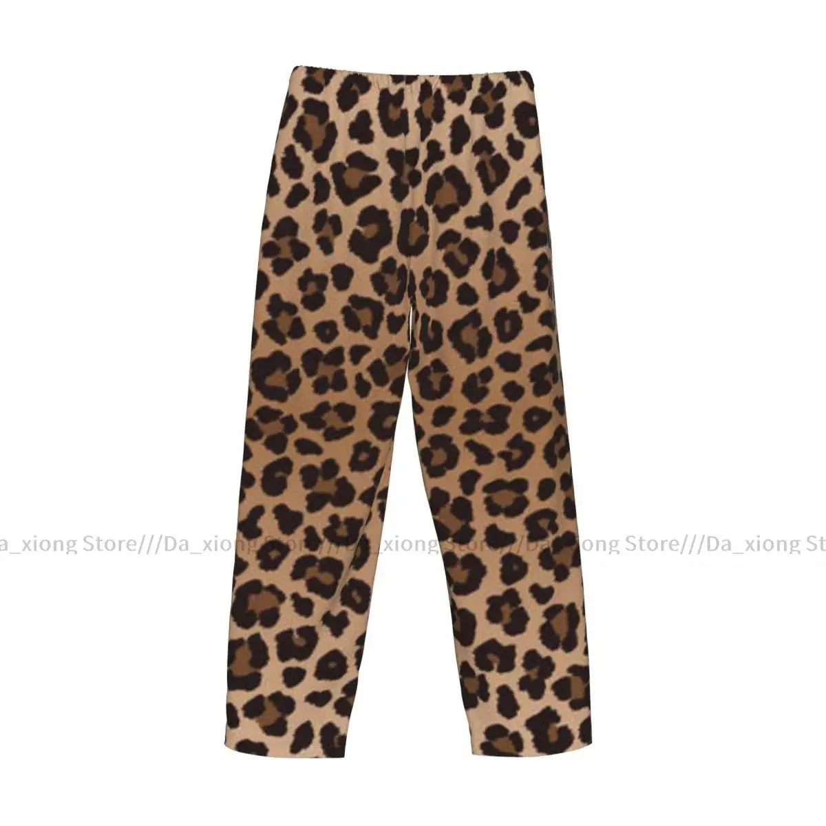 Men's loose sleep pants from Jungle Line featuring black leopard print sleepwear for comfortable pajamas.