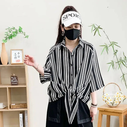 Summer Mid-sleeved Bat Shirt Leopard Print Shirt Middle-aged Mother Jungle Line