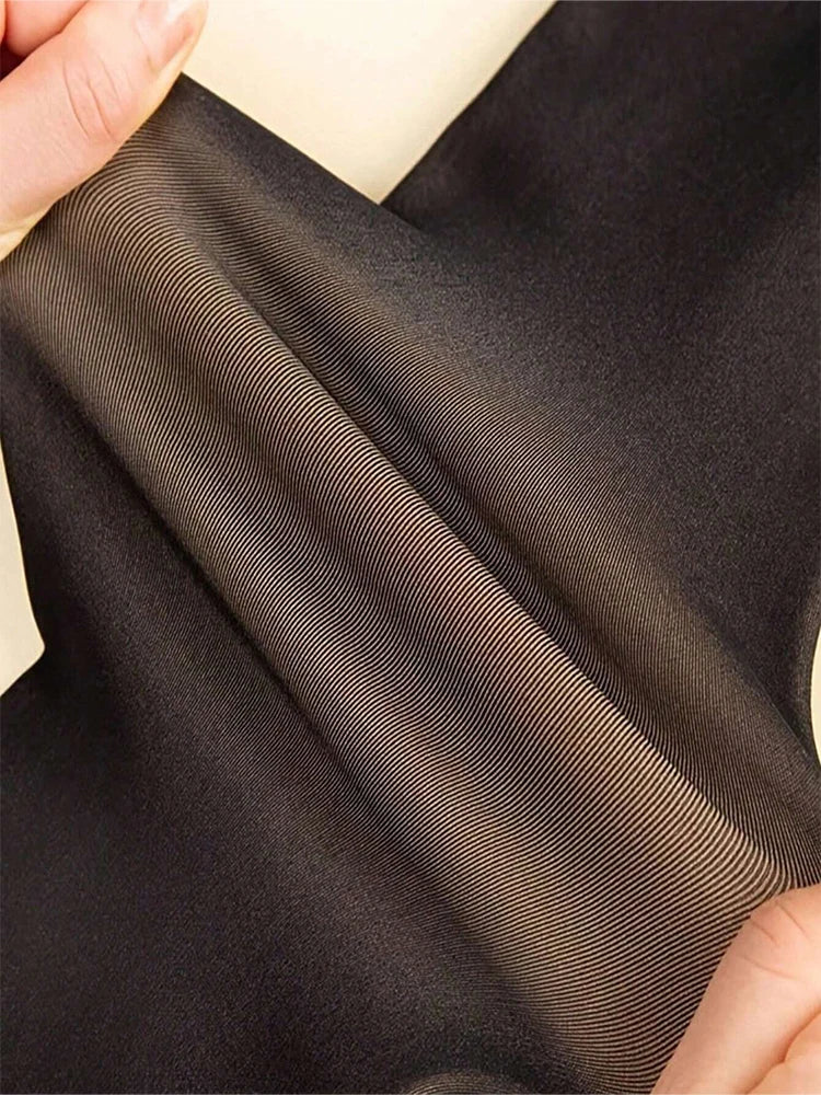 Deux packs de leggings femme Jungle Line en polaire, noirs translucides, avec motif papillon et jacquard léopard, sans couture.