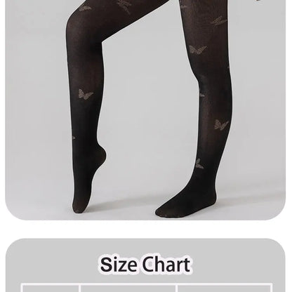 Paire de leggings femme Jungle Line en polaire, style faux translucide noir avec motif jacquard léopard et ailes de papillon, lot de 2