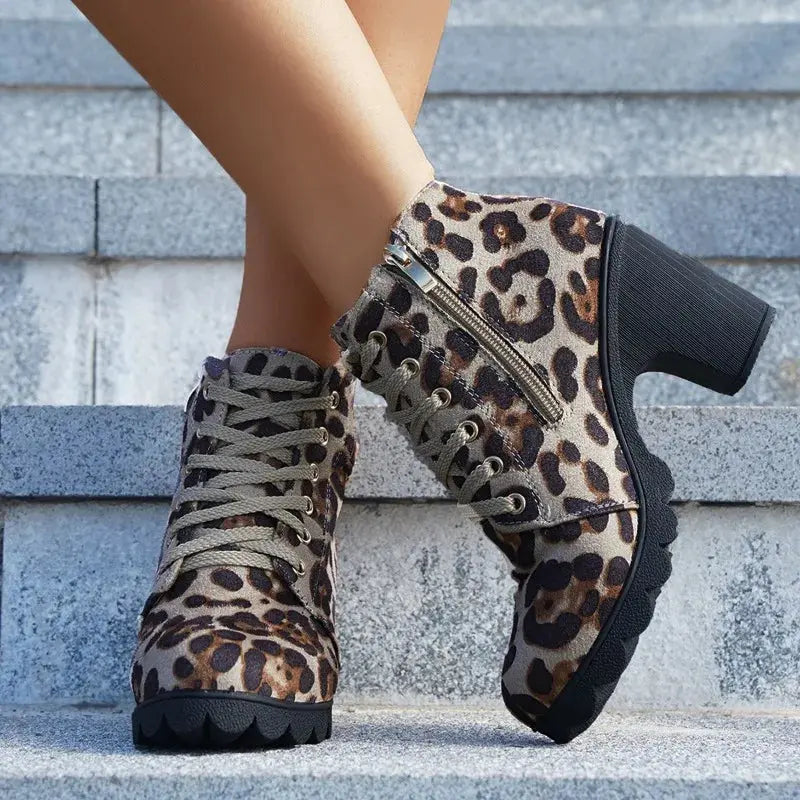 Leopard Print Women's Boots New Plush Warm Winter Jungle Line