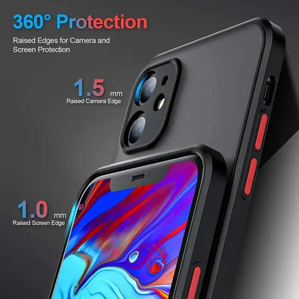 Shockproof Armor Matte Case For iPhone 16 15 14 Plus 13 11 12 Pro Max Luxury Silicone Bumper Clear Hard PC Back Cover Capa - Jungle Line