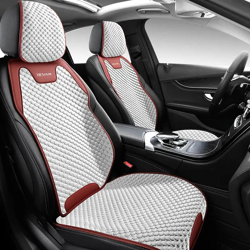 Blue Ice Silk Car Seat Cushion by Jungle Line, ventilated and durable for comfortable driving.