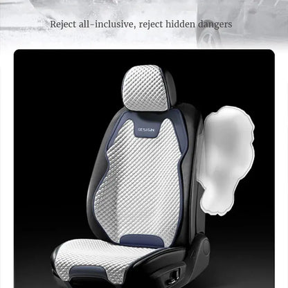 Blue Ice Silk Car Seat Cushion by Jungle Line, breathable and durable for comfortable driving.