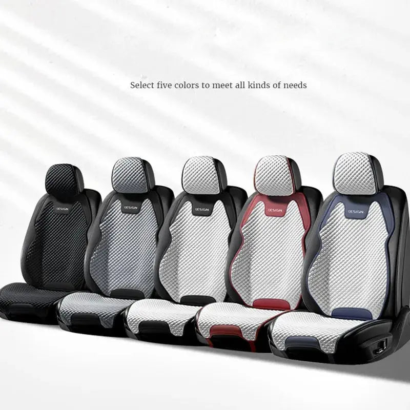 Blue Ice Silk Car Seat Cushion by Jungle Line, ventilated and durable for comfortable driving.