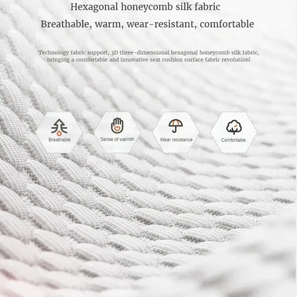 Blue Ice Silk Car Seat Cushion by Jungle Line, breathable and comfortable, designed for durability and improved ventilation during drives.