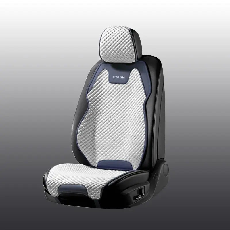 Blue Ice Silk Car Seat Cushion by Jungle Line, breathable and durable for comfortable vehicle seating.