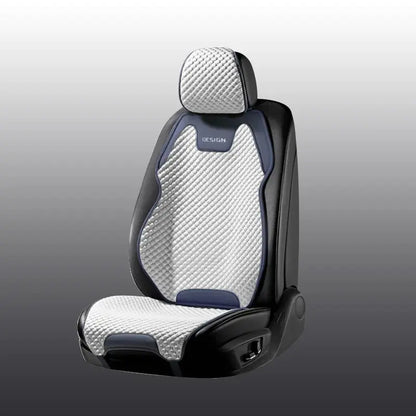 Blue Ice Silk Car Seat Cushion by Jungle Line, breathable and durable for comfortable vehicle seating.