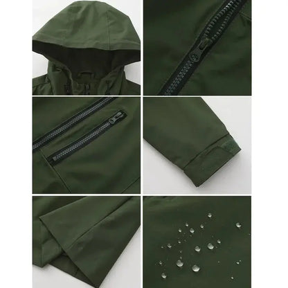 Spring New Green Women's Hooded Long Jacket, Fashion Casual Coats, European Size S-3XL, Trench Women, Pink Black Blue Available - Jungle Line