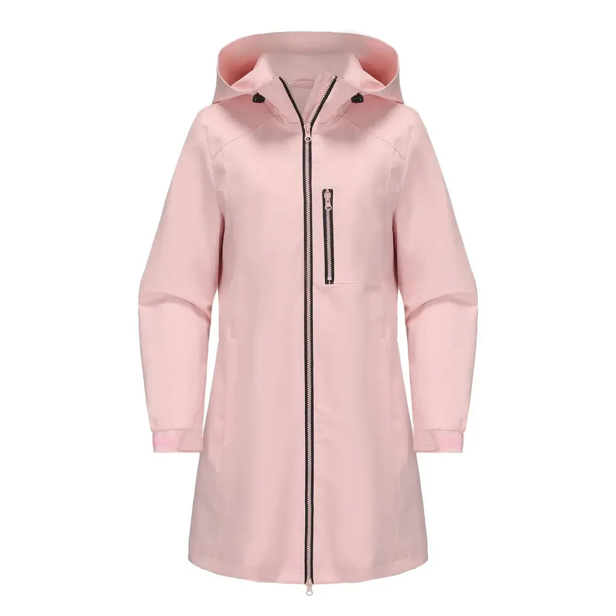 Spring New Green Women's Hooded Long Jacket, Fashion Casual Coats, European Size S-3XL, Trench Women, Pink Black Blue Available - Jungle Line