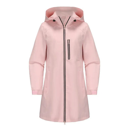 Spring New Green Women's Hooded Long Jacket, Fashion Casual Coats, European Size S-3XL, Trench Women, Pink Black Blue Available - Jungle Line