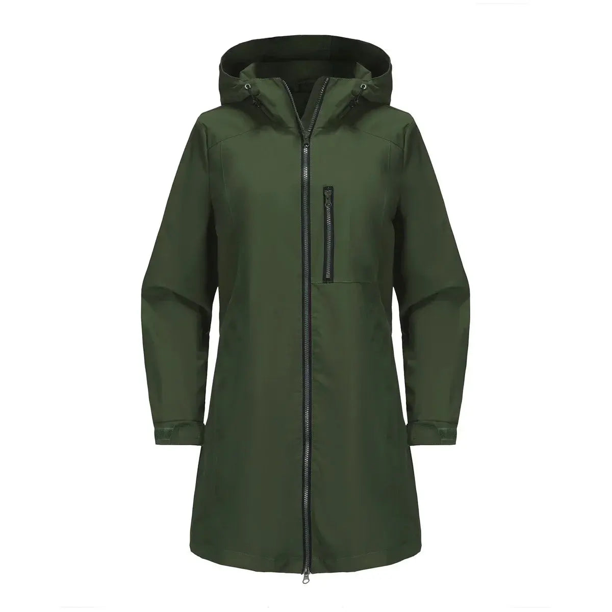 Spring New Green Women's Hooded Long Jacket, Fashion Casual Coats, European Size S-3XL, Trench Women, Pink Black Blue Available - Jungle Line