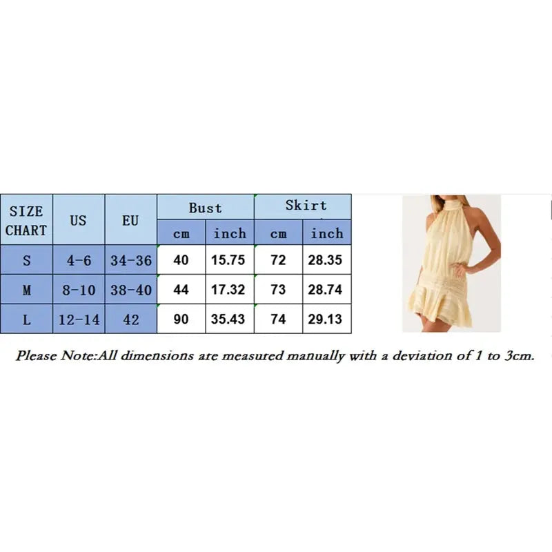 Women Sexy Halter Ruffles Mini Dress Lace Up Backless Beach Party Dresses Summer Fashion Vacation Lady Cocktail Vestidos - Jungle Line