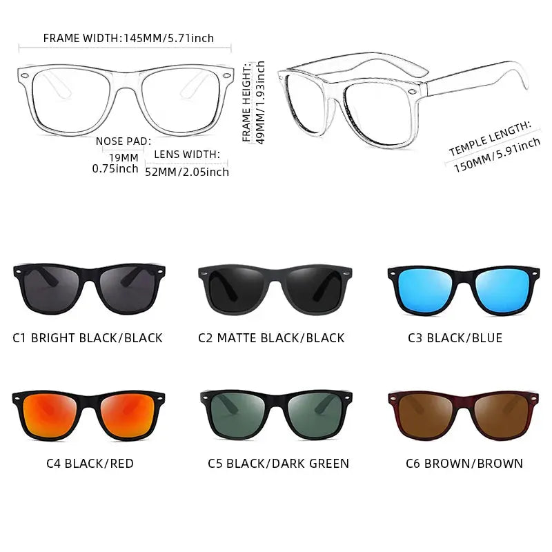 Classic Square Polarized Sunglasses Women - Jungle Line