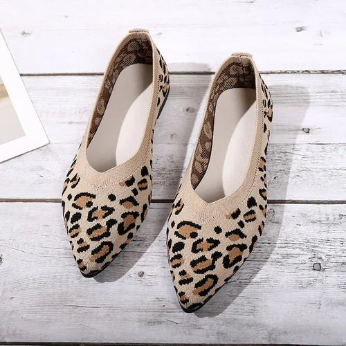 Elegant Houndstooth Knitted Ballet Flats Woman - Jungle Line