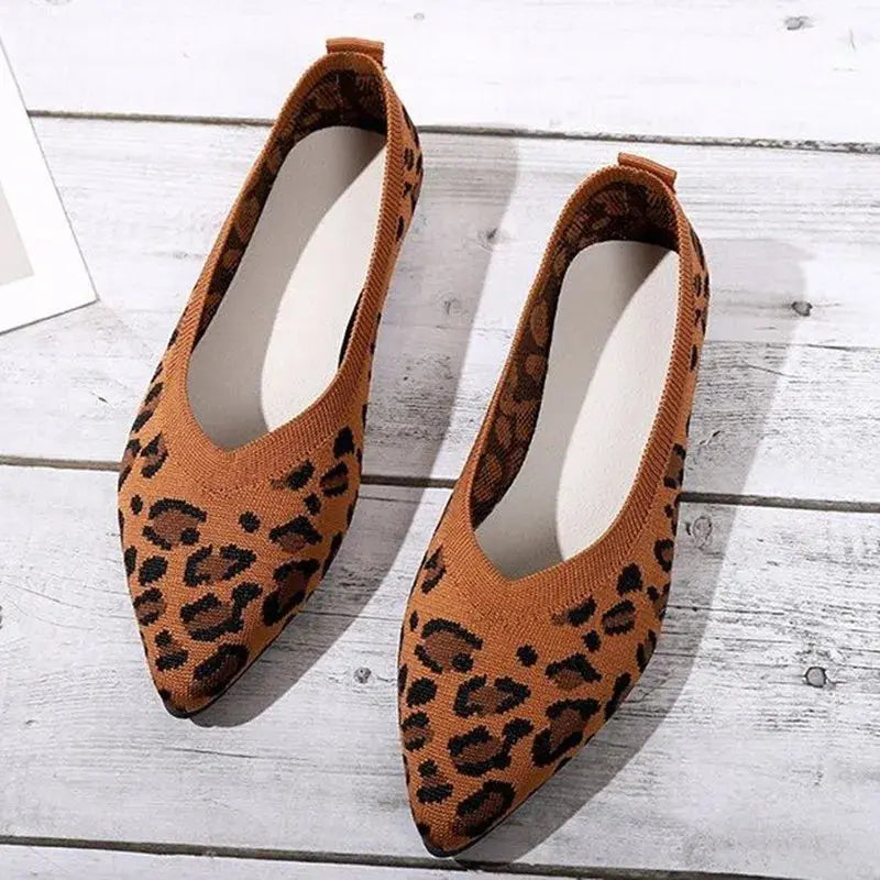 Elegant Houndstooth Knitted Ballet Flats Woman - Jungle Line