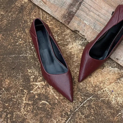 Brown vintage leopard pumps for women by Jungle Line, pointed toe slip-on shoes ideal for office and casual wear.
