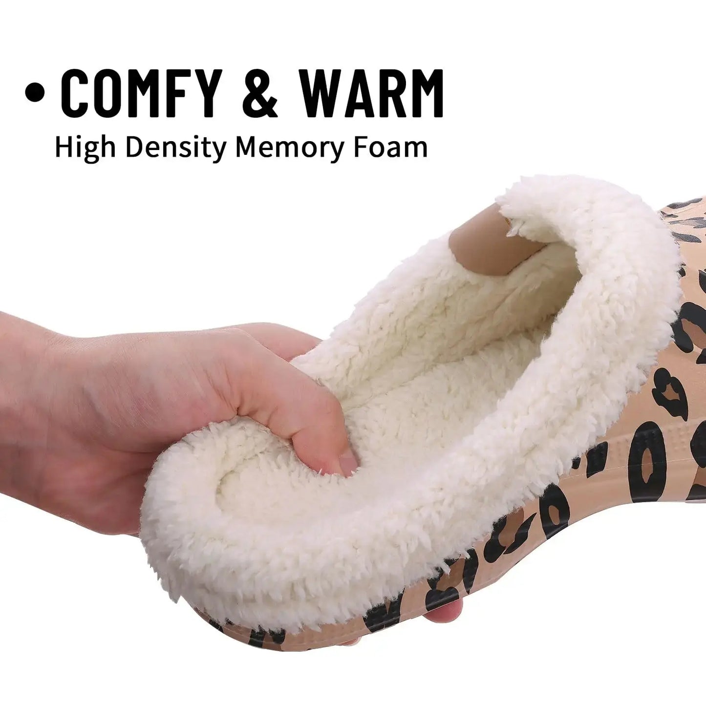 Brown Jungle Line men's casual garden slippers with warm, fluffy interior for comfort and indoor wear.