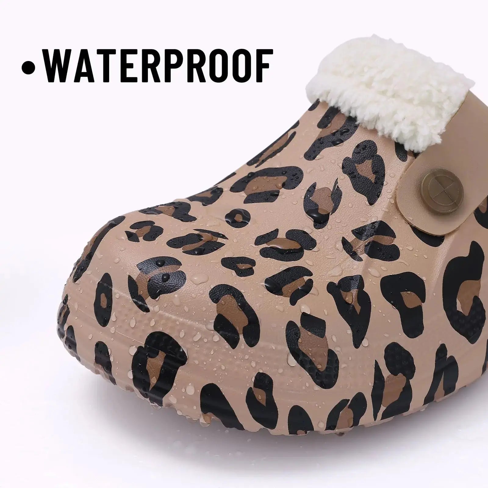Jungle Line brown casual garden shoes for men with warm, fluffy lining and slip-on design, size 39-40.