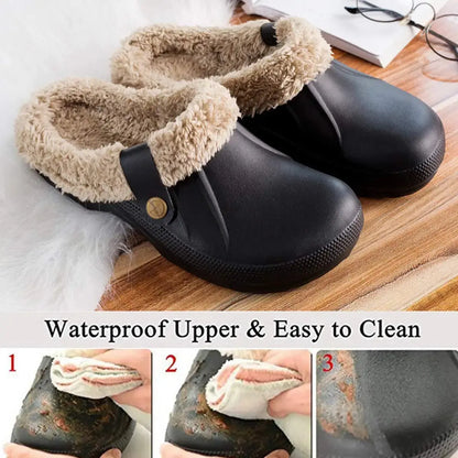 Jungle Line men's casual garden shoes with warm, fluffy lining, brown color, size 39-40, suitable for indoor and outdoor wear.