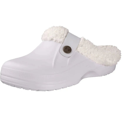 Brown Jungle Line men's casual garden shoes with warm, fluffy lining and slip-on design for indoor and outdoor comfort.