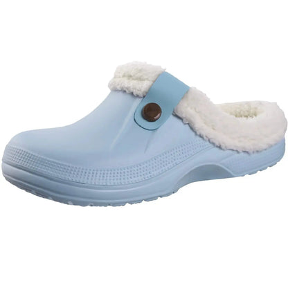 Brown Jungle Line men's casual garden shoes with warm fluffy lining, ideal for comfortable indoor and outdoor wear.