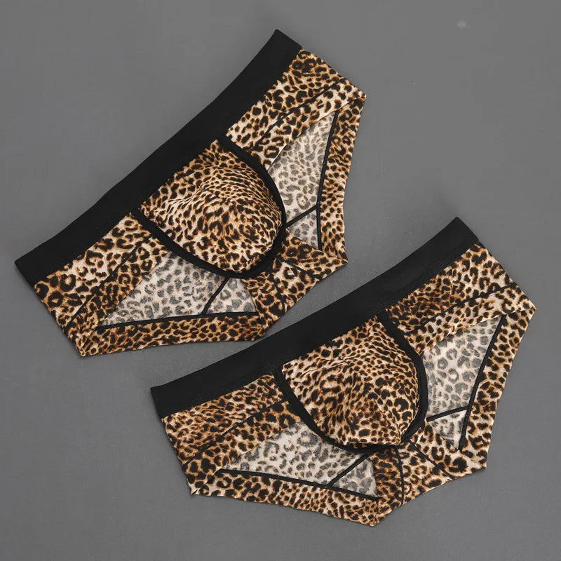 Caleçon homme Jungle Line à motif léopard, coupe U, taille basse, sous-vêtements sexy pour homme, maillot de bain ou lingerie.