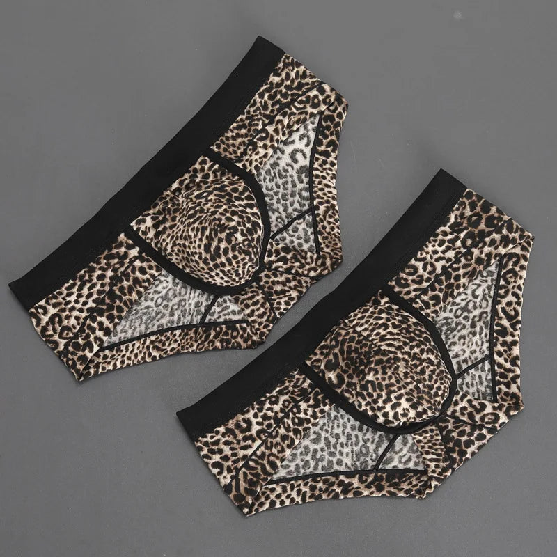Caleçon homme Jungle Line à imprimé léopard sexy, naturel, avec pouch U, taille basse, sous-vêtement homme, maillot de bain.
