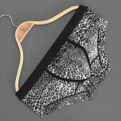 Caleçon homme Jungle Line sexy à imprimé léopard, coupe U, taille basse, sous-vêtement ajusté, idéal pour maillots de bain et lingerie.