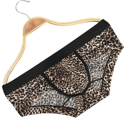 Caleçon homme Jungle Line à imprimé léopard sexy, coupe U, taille basse, sous-vêtements et maillot de bain pour adulte.